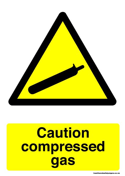 Caution Compressed Gas Warning Sign Health And Safety Signs