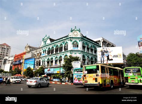 Street Scene Downtown Yangon Myanmar Stock Photo Alamy