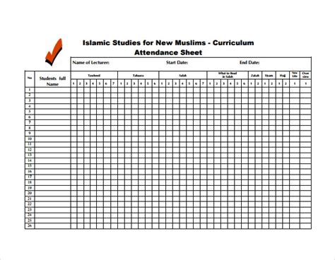 19 Free Attendance Sheet Templates Printable Word Excel And Pdf