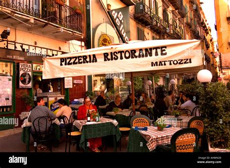 Naples Italy Italian Restaurant Pizza Pizzeria Toledo Stock Photo