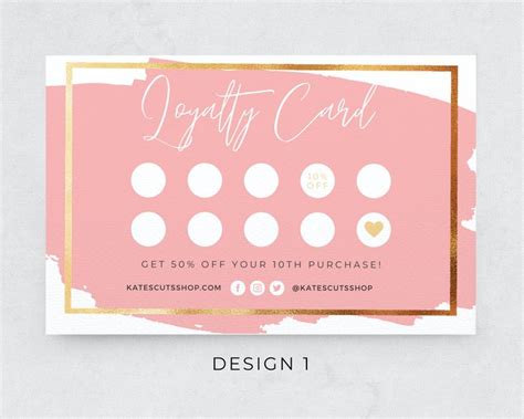 Gold Loyalty Card Template Editable Rewards Card Etsy Loyalty