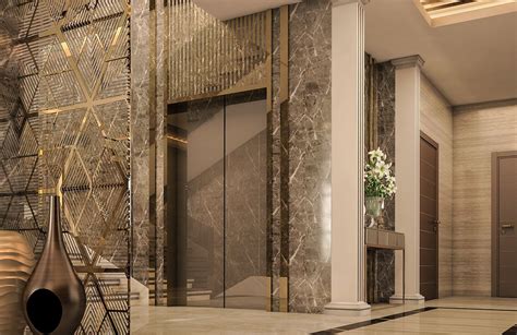 Entrance And Elevator Lobby With Neoclassic Style On Behance Lobby Interior Design Elevator