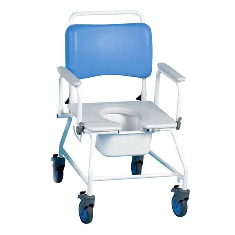 Shower commode chairs are designed to make showering easier for the less mobile and elderly people who suffer from incontinence problems, and are available as either static or wheeled models. Wheeled Commodes - LOW PRICES