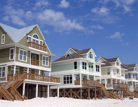 Beach Homes On Blue Sky Background Stock Image Image Of Realtor