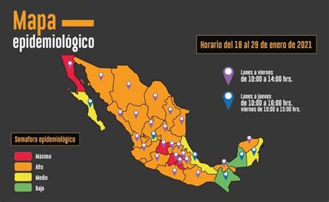 Un total de 19 estados están en en verde, 9 en amarillo. El SAT sujetará horarios de atención al semáforo ...