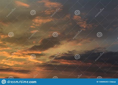 Vivid Dramatic Twilight Sunset Sky Stock Image Image Of Clouds