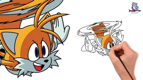 How To Draw Tails Flying From Sonic Step By Step Youtube