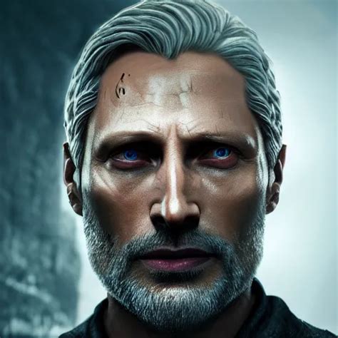 Mads Mikkelsen As Gerald The Witcher Concept Art Stable Diffusion