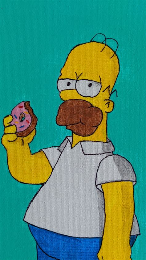 Acrylic Homer Simpson Painting Canvas Etsy