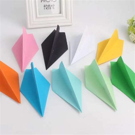 Buy 100pcs Premade Rainbow Origami Paper Airplane Folded Origami Planes