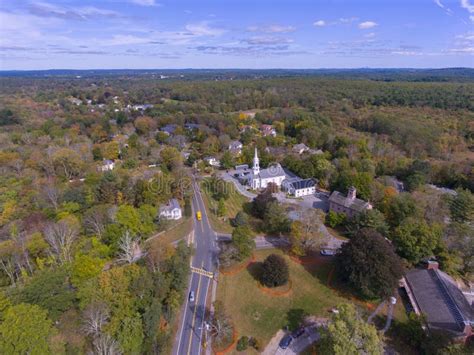 Sherborn Town Center Aerial View Ma Usa Stock Image Image Of Fall