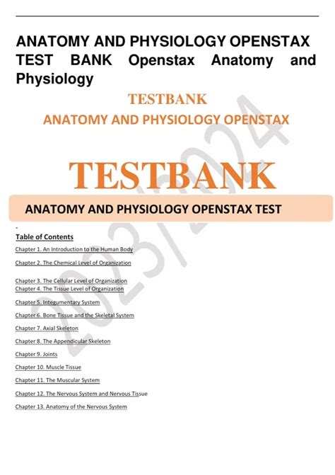 Anatomy And Physiology Openstax Test Bank Openstax Anatomy And