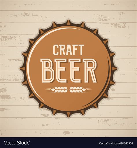 Craft Beer Bottle Cap Brewery Logo Emblem Vector Image