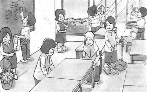Gambar Kartun Membersihkan Kelas Pulp