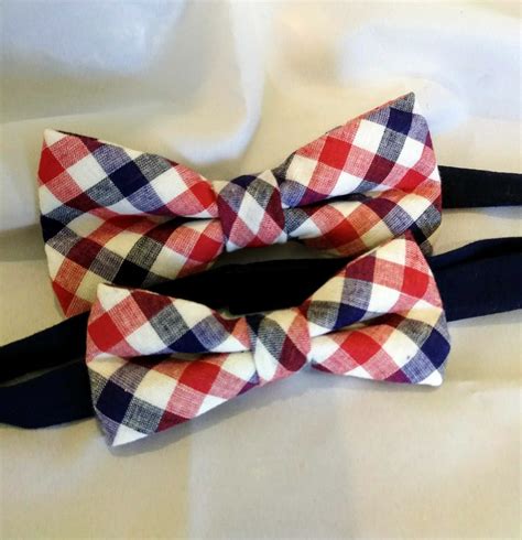 Father and Son Bow Ties, Plaid Bow Tie, Men's Bow ties,Formal Bow Ties,Holiday Ties,Red Navy Bow 