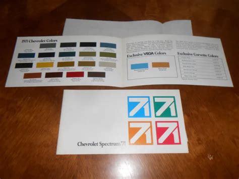 1971 Chevrolet Paint Color Chips Brochure 71 Camaro Chevelle Nova