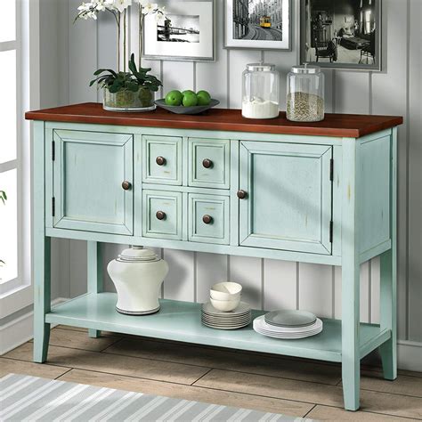 Buy Merax Farmhouse Sideboard Buffet Cabinet With Storage Drawers And
