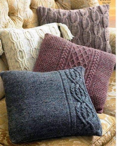 pillows made from thrift store sweaters knitted cushion covers knitted cushions vintage