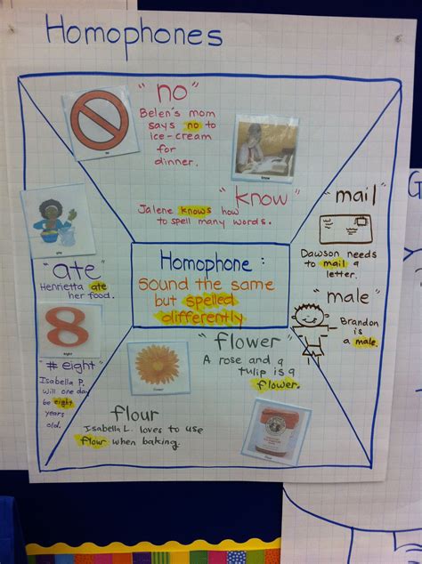 Very Cute Homophone Anchor Chart Teaching Literacy Student Teaching