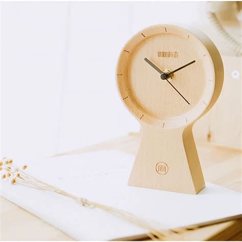 Alarm Clock Handmade Wood Eco Friendly Material Sunny Clock Silent Non