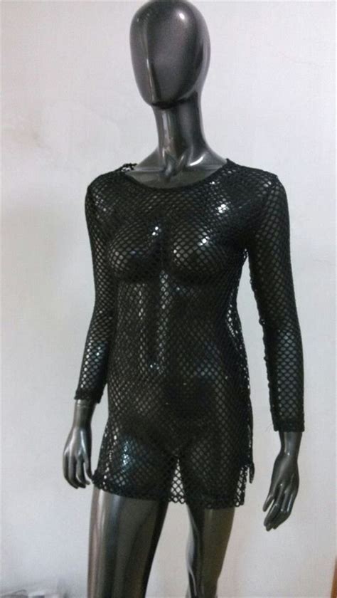 2021 swimwear cover up exotic apparel sexy hallow out black womens mesh dress polyester sexy