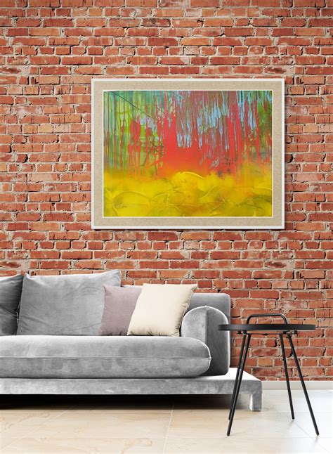 Red Abstract Wall Art Canvas Original One Of A Kind Abstract Etsy