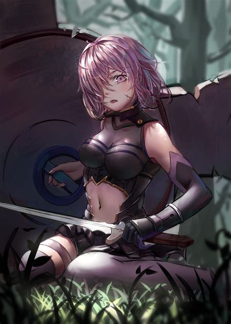 Fate Grand Order Anime Anime Girls Shielder Fate Grand Order Frontal View Mash