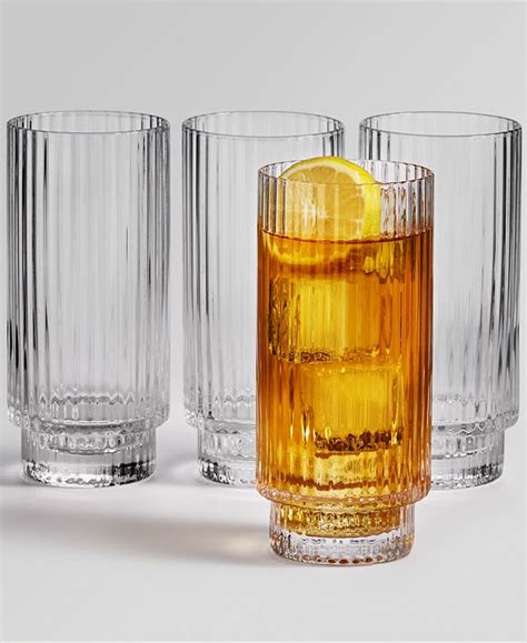 hotel collection fluted highball glasses set of 4 created for macy s and reviews glassware