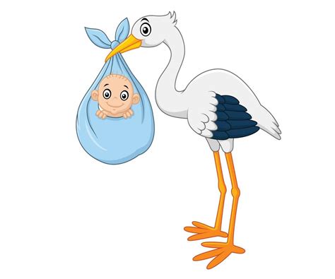 Cartoon Stork Carrying Baby 6324756 Vector Art At Vecteezy