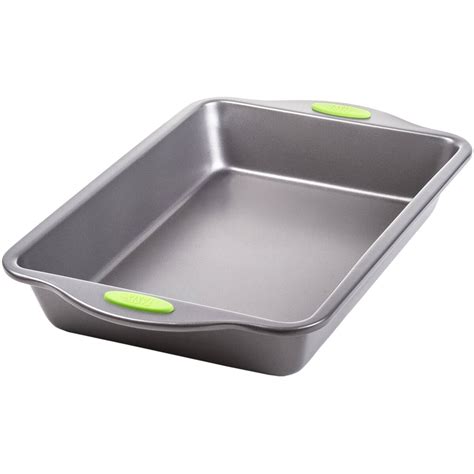 The most common square and rectangular cake pan sizes are 8 by 8 inches and 13 by 9 inches if you have a shelf big enough, try storing them on their sides, like books. Tasty Non-Stick Rectangular Cake Pan 33.5cm | BIG W