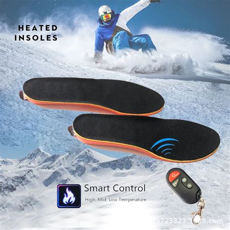 New Heated Insoles With Wireless Remote Control Battery Powered For Men