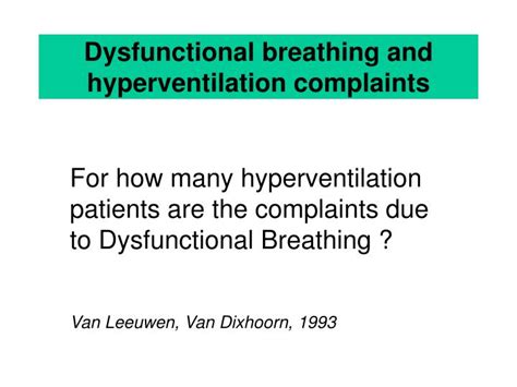 Ppt Dysfunctional Breathing And Hyperventilation Complaints