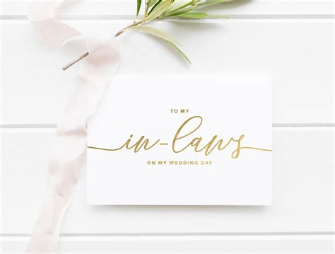 In Laws Wedding Card To My In Laws On My Wedding Day Card Etsy