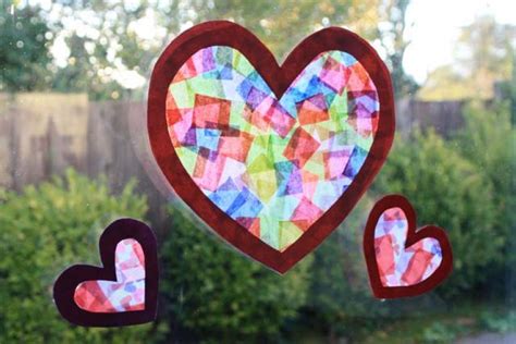 Valentines Day Tissue Paper Suncatchers Marin Mommies