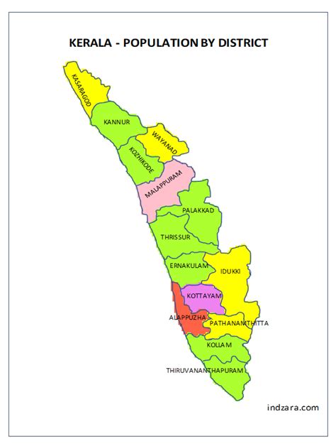 All efforts have been made to make this image accurate. Kerala Heat Map by District - Free Excel Template for Data Visualisation | INDZARA