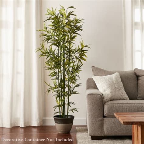 6 Ft Artificial Bamboo Tall Faux Potted Indoor Floor Plant For Home