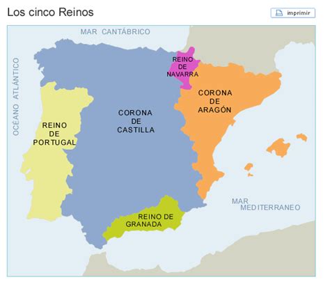 Historia De España Por Una Alumna Comentario De Un Mapa Los 5 Reinos