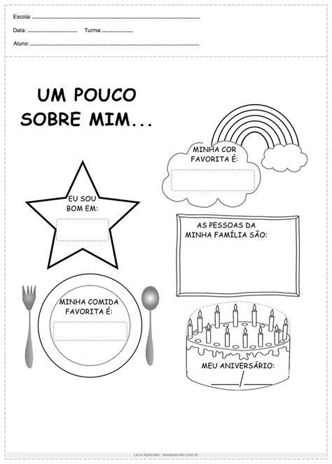 Atividades Identidade E Autonomia Um Pouco Sobre Mim Ler E Aprender