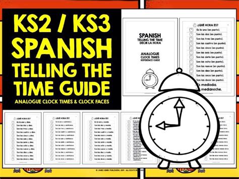 Spanish Telling The Time Reference Guide Teaching Resources