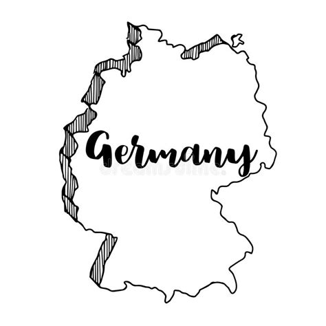 Hand Van De Kaart Van Duitsland Vectorillustratie Wordt Getrokken Die