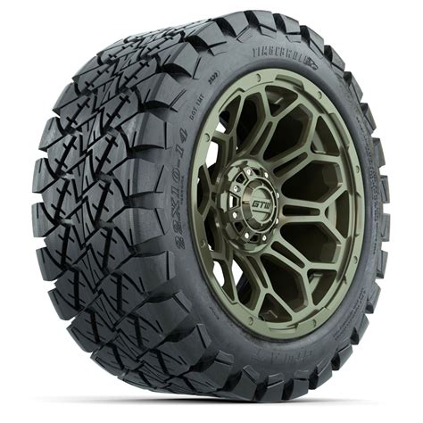 Gtw Bravo Matte Recon Green 14 In Wheels With 22 In Timberwolf Mud