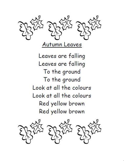 Autumn Leaves Poem Follow Link For Printable Copy And Activity