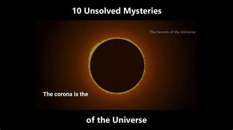 10 Unsolved Mysteries Of The Universe Astronomical Science Youtube