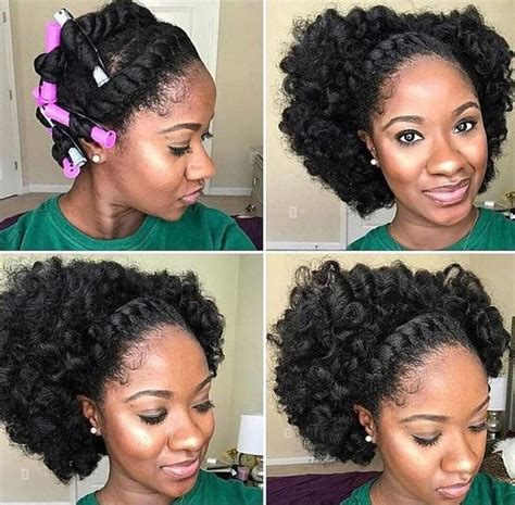 Have your stylist french braid hair from front to back for this lush and. Natural Hair Updos, Best Natural African american Hairstyles