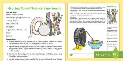 Science Experiments To Explore Sound For Kids Twinkl