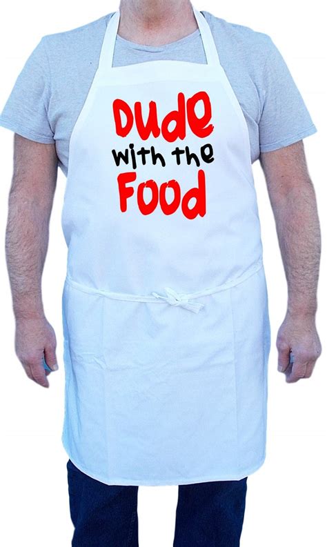 Dude With The Food White Cooking Aprons Funny Cooking Apron For Men T Idea