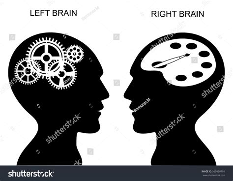 Left Brain Right Brain Artistic And Logical Thinking Black Icon