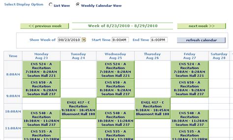 Viewing And Printing Your Class Schedule