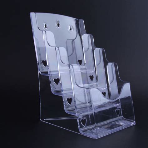 China 4 Tier 8 Pockets Clear Plastic Brochure Holder For A6 Size