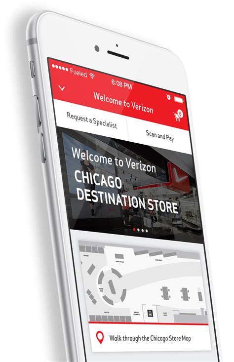 If you can't find the app on your device A screenshot of the Verizon app, designed by Fueled ...
